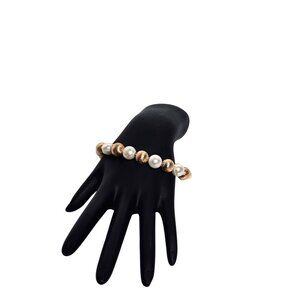 Bronzo Honora Gold Tone And Cultured Pearl Magnetic Bracelet (6260)